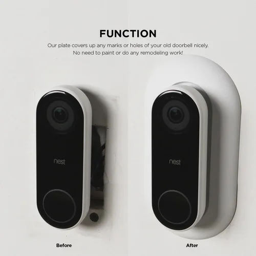 Vista 4 de elago Placa de pared diseñada para Google Nest Hello Wall Plate (cableada) [negro] – Compatible con Google Nest Hello Smart WiFi Video Doorbell, uso