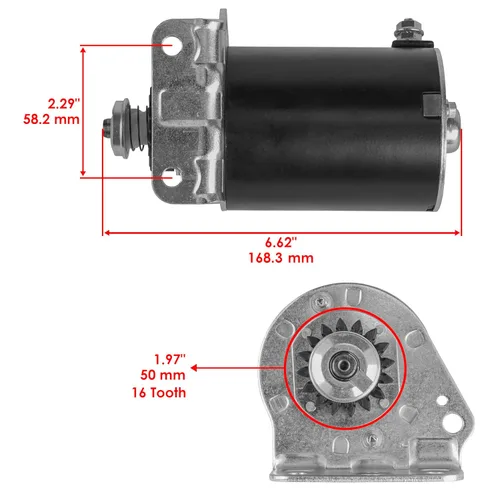 Vista 2 de Caltric Motor de arranque compatible con John Deere D125 / D130 / D140 / D150 / D160 / D170 / GX85 / S2046 / S220 / SX85 / 16 dientes mejorados