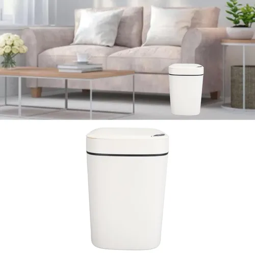 Vista 3 de Bote de basura automático de 12 L, sensor de movimiento sin contacto, cubo de basura inteligente con tapa para dormitorio, baño, cocina, oficina