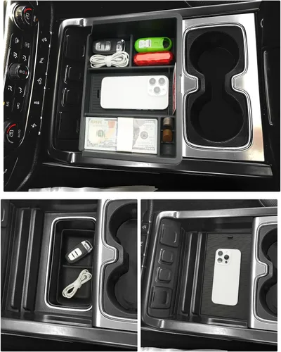 Vista 5 de LFOTPP Organizador de consola central de 3 piezas para Chevy Silverado 2014-2018/GMC Sierra 1500 y Silverado y Sierra 2500HD/3500HD 2015-2019