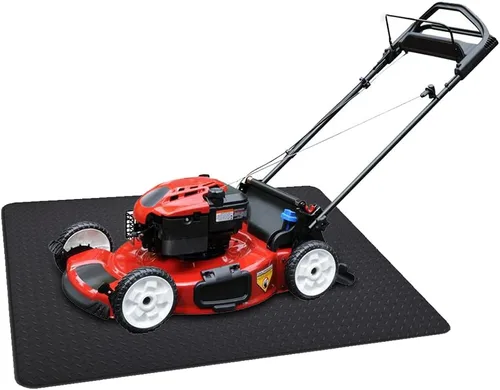 RESILIA Alfombra para garaje, con patrón decorativo en relieve de placa de diamante, antimanchas, negra, 3 pies x 4 pies, fabricada en los Estados