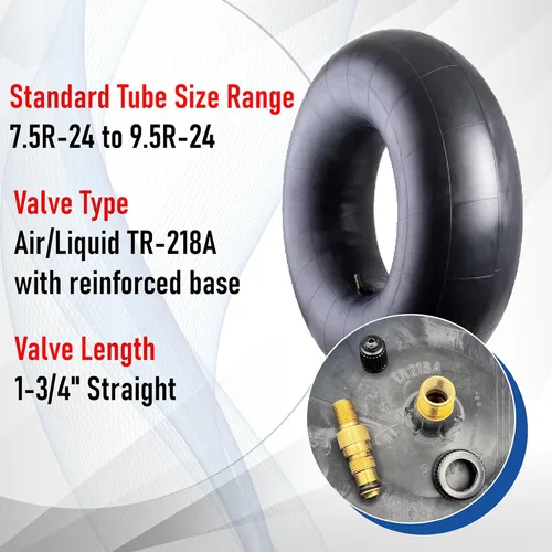 Vista 3 de Tractor de goma Trans Americano/Tubo interno de implementación con vástago de válvula TR-218A (7.5R-24/8.3R-24/9.5R-24)
