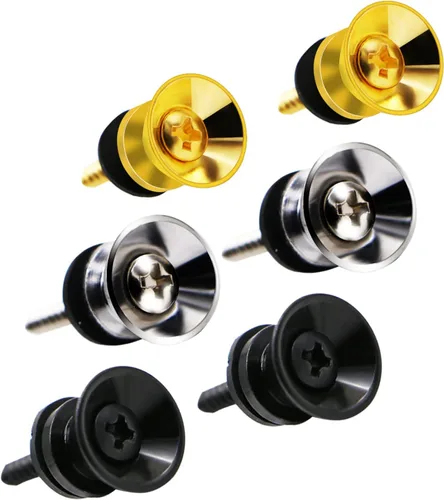 Correa de guitarra para cerraduras Botones de metal con tornillos de montaje para guitarra eléctrica clásica acústica bajo Ukelele