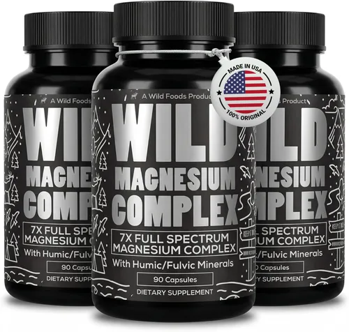 Vista 11 de Wild Foods Suplemento Complejo de Magnesio con 7 Formas, 90 Cápsulas Alta Absorción, Espectro Completo, Fácil Digestión 500mg Glicinato
