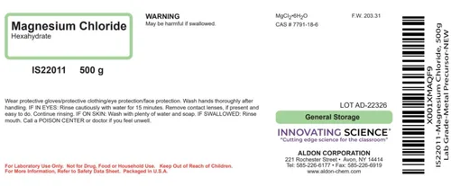 Vista 2 de Cloruro de magnesio, 17.64 oz, grado de laboratorio, precursor de metal, colección química curada por Innovating Science