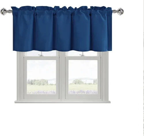 Vista 137 de DWCN Cenefa de cocina para ventanas, cortina de baño/sótano para tratamiento de ventanas, cortinas cortas de 18 pulgadas, 1 panel, 52 x 18 pulgadas