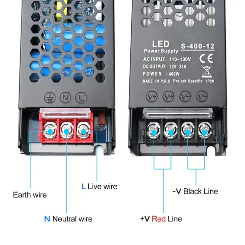 Vista 44 de Fuente de alimentación de conmutación regulada universal de 24V 6.5A 150W, Convertidor de CA 100-250V a 12V CC, controlador LED, transformador