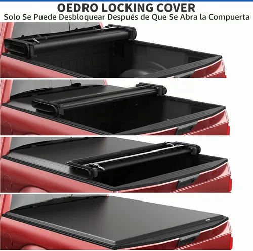 Vista 6 de OEDRO FRP Cubierta Tonneau Rígida de Triple Pliegue Compatible con Chevy Silverado 1500 y GMC Sierra 1500 2007-2013 Nuevo Estilo de Carrocería Cama