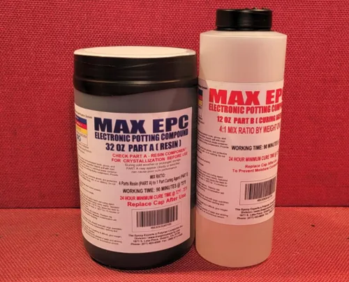 MAX EPC Epoxy Potting Compuesto 4 placas de circuito - Curado lento y bajo exotérmico 4 fundición grande, alta conductividad térmica, sello,