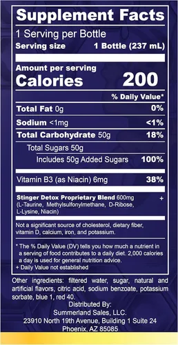 Vista 4 de Stinger Detox Buzz - Bebida extra fuerte 5X, sabor a uva, 8 onzas líquidas, paquete de 2