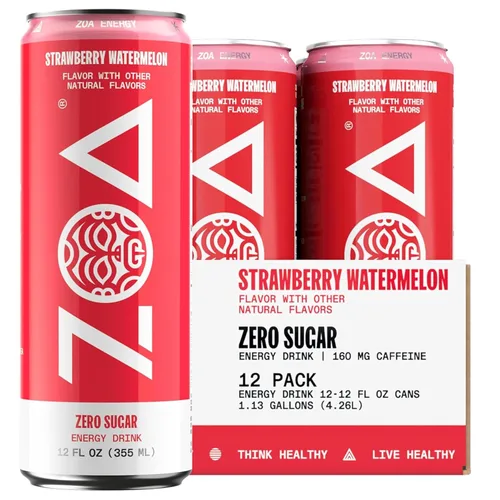 Vista 22 de ZOA Zero Sugar Energy Drinks - Tropical Punch Fórmula energética saludable con cafeína natural, vitamina C diaria, vitaminas B esenciales, sin