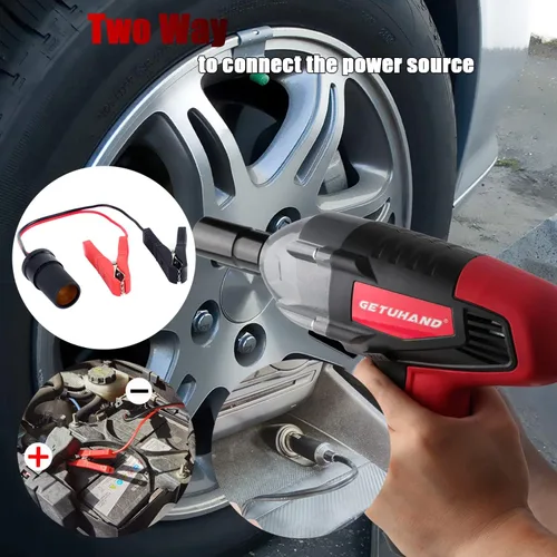 Vista 3 de Electric Impact Wrench 1/2 Inch & 12 Volt 400N.M 300ft-lbs Max Torque with 1/2" Strong Square Drive, Portable Car Impact Wrench Kit with Sockets and