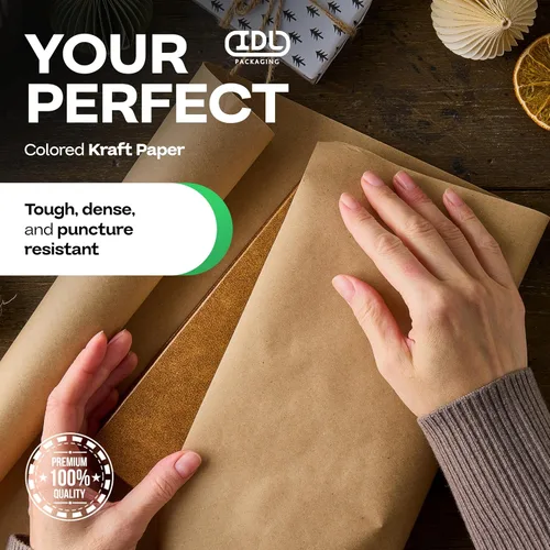 Vista 3 de IDL Packaging 36 x 2160 pulgadas (180 pies) - Rollo de papel kraft marrón (caja de 6) - Grosor de 30 libras - Papel de calidad para embalaje