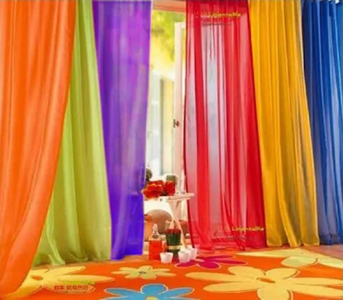 WPM Juego de 6 Paneles de Ventana Transparentes Arcoíris Coloridos Telón de Fondo Cortinas Brillantes para Sala de Juegos, Guarderías, Dormitorio y