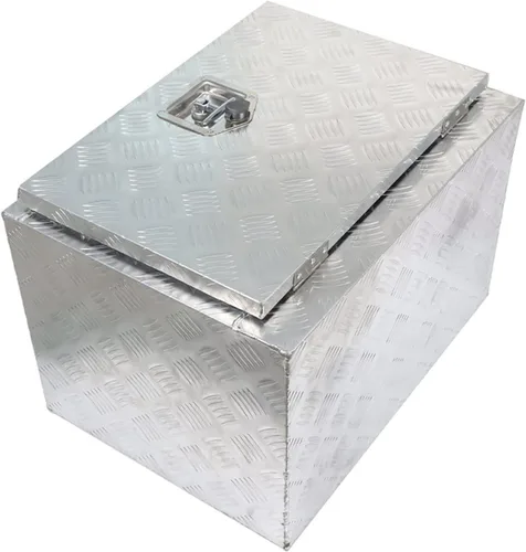 Vista 7 de labwork Caja de herramientas de aluminio de 24 pulgadas para camioneta, caja de herramientas de cama de camión, almacenamiento de herramientas