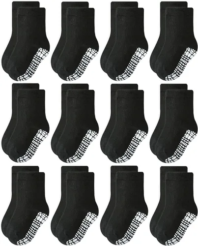 Vista 17 de RATIVE - Calcetines antideslizantes con agarres para bebé, bebés, niños pequeños, niños y niños