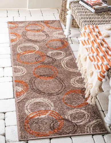 Vista 17 de Unique Loom - Tapete con diseño abstracto, informal, moderno y contemporáneo de la colección otoñal, rectangular de 2 x 3 pies, diseño con círculos