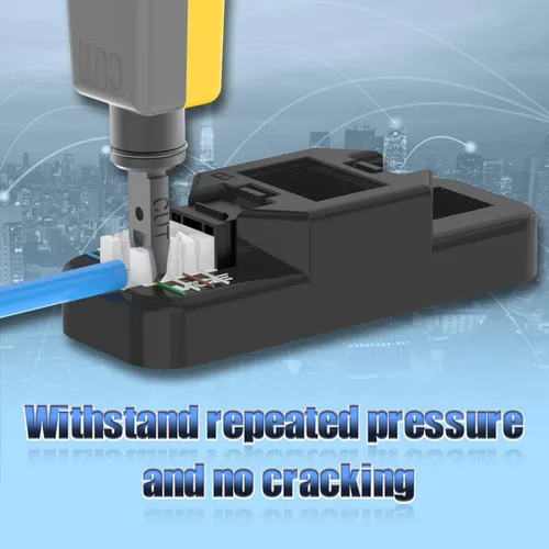 Vista 6 de VCE UL Listed Cat6 RJ45 Keystone Jack Insert 25-Pack, 90 Degree Punch Down Keystone Jack Adapter Slim Profile Negro