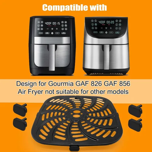 Vista 2 de Piezas de repuesto para freidora de aire compatibles con GAF826 GAF856, antiadherente de 9.8 x 9.8 pulgadas, accesorios para freidora de aire