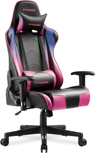 GTRACING Silla Gaming de Carreras para Oficina y Computadora Ergonómica Silla de Videojuegos con Respaldo y Altura del Asiento Ajustables Reclinable