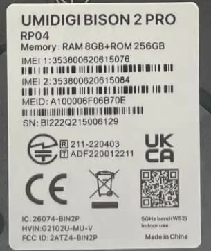 Vista 9 de UMIDIGI Teléfonos celulares desbloqueados resistentes, Bison 2 PRO 8G+256GB, teléfono inteligente resistente con IP68 e IP69K, teléfono móvil
