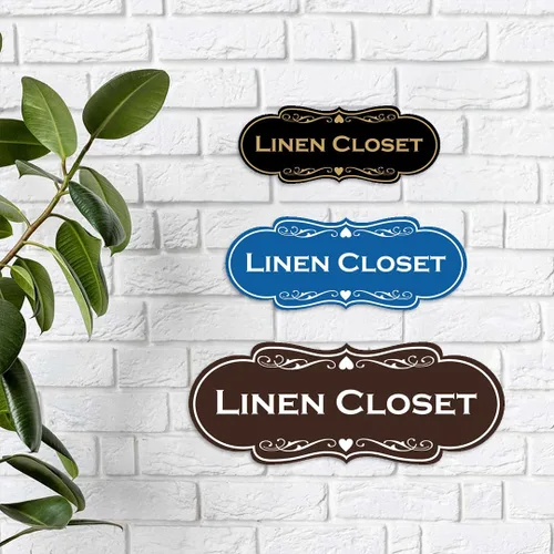 Vista 5 de Letrero de armario de lino de diseñador (negro) - Pequeño