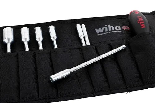 Vista 2 de Wiha 28196 Drive-Loc VI Juego de cuchillas intercambiables en bolsa duradera, 8 piezas