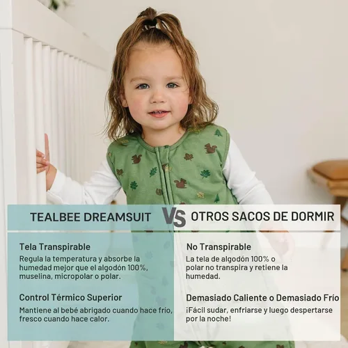 Vista 3 de Dreamsuit: Toddler Sleep Sack with Legs, Rayon Made from Bamboo Bosque