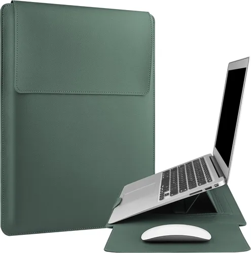 HoYiXi Funda para portátil de 13.3''/13.6'' con soporte, bolsa de cuero compatible con MacBook Pro 14/MacBook Air 13 (M1 M2)/13.3'' Yoga/Dell XPS
