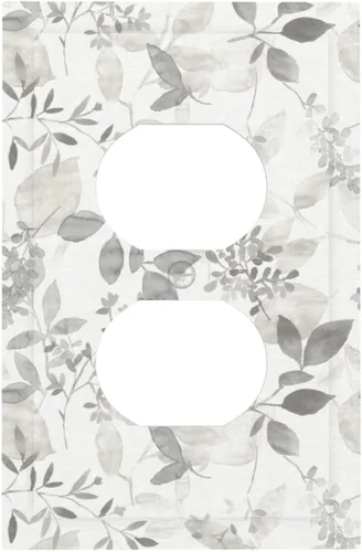 Vista 59 de Placa de pared dúplex de receptáculo de dispositivo de 1 gang de madera envejecida blanca gris con veta de tablón, cubierta de enchufe eléctrico