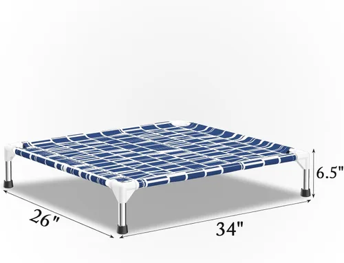 Vista 5 de Cama elevada para perro, tela suave y cómoda, fácil de limpiar, marco de acero inoxidable, diseño elevado para circulación de aire, cuna duradera