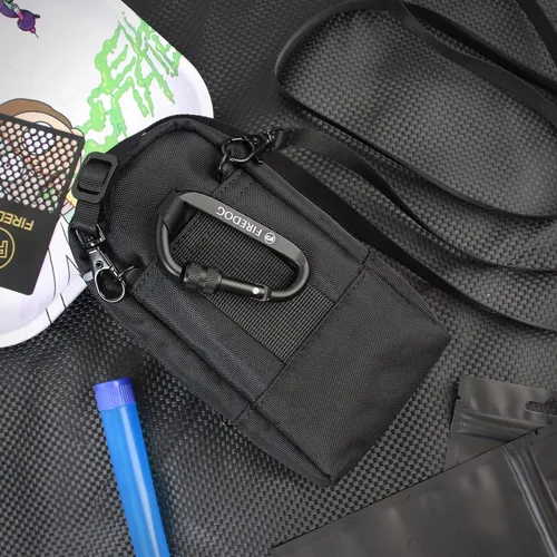 Vista 8 de FIREDOG Bolsa a prueba de olores, bolsa a prueba de olores para perro probada Mini bolsas de cruce para almacenamiento de viaje (negro)