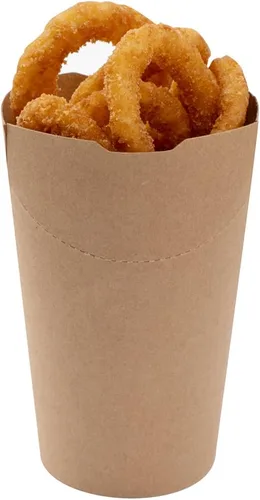 Vista 17 de Restaurantware Bio Tek - Tazas de papas fritas de 16 onzas, 100 soportes desechables para papas fritas – con tapa plegable, cierre de pestaña, tazas