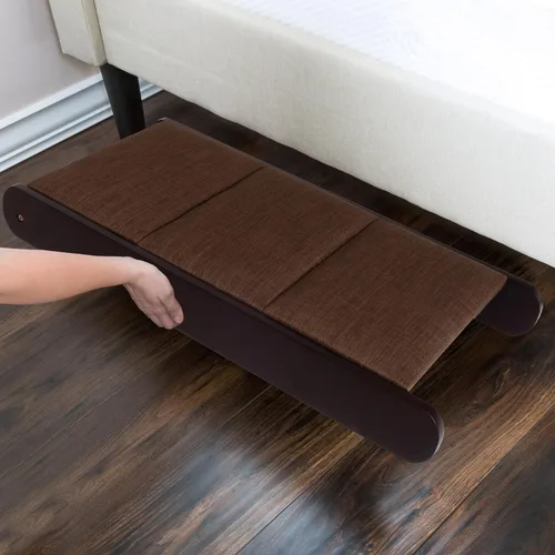 Vista 8 de PETMAKER - Rampa plegable de madera para perros para entrar en camas, sofás o vehículos - Accesorios para perros pequeños por PETMAKER (marrón)