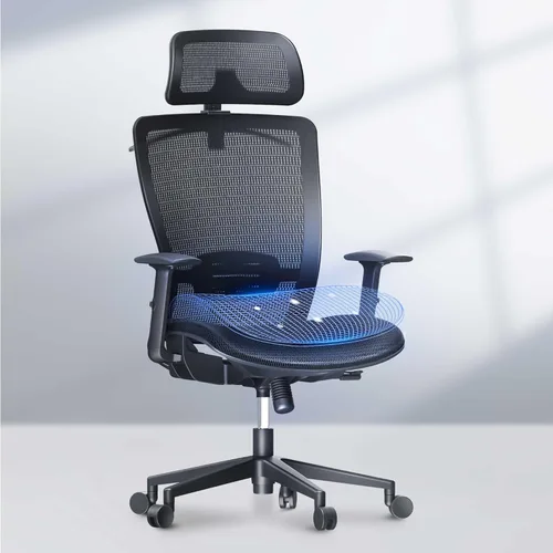 Vista 14 de FLEXISPOT OC3 Cloud - Silla de oficina ergonómica con respaldo alto de malla, giratoria, silla de escritorio de oficina ejecutiva con soporte lumbar