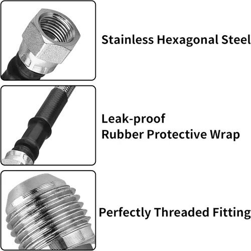 Vista 5 de MuHize Líneas de Enfriador de Transmisión - Manguera de Transmisión Trenzada de Acero Inoxidable SAE de 70 Pulgadas 6AN para GM 4L60E 4L80E 4L65E