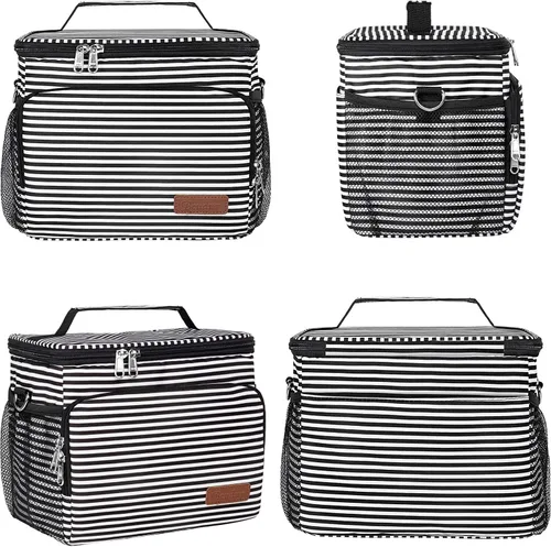 MAXBA Bolsa de almuerzo reutilizable aislada para adultos, mujeres/hombres, oficina, picnic, senderismo, playa, lonchera – organizador a prueba de
