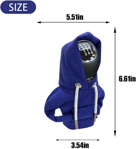 Vista 2 de Funda para palanca de cambios de automóvil, sudadera con capucha de moda, perilla de palanca de cambios cálida para invierno, camisa de suéter