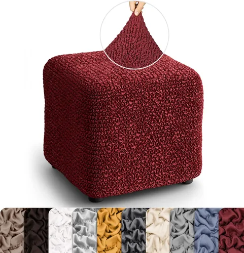 Vista 19 de PAULATO BY GA.I.CO. Funda otomana grande para taburete, funda de tela de poliéster suave, protector elástico de muebles de 1 pieza, colección Mango
