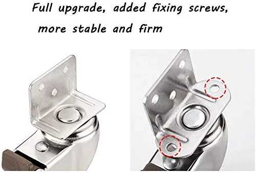 Vista 3 de Plate Casters Rubber Furniture Caster,Right Angle Mute Swivel Wheel,l Type Rubber Swivel Castor Wheel,360 Degree Rotating Swivel Casters,Suitable