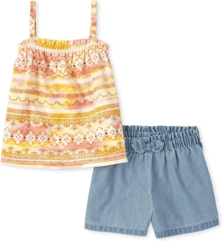 The Children's Place baby-girls Baby and Toddler Girls Sleeveless Smocked Tank Top and Shorts Set 2-pack
