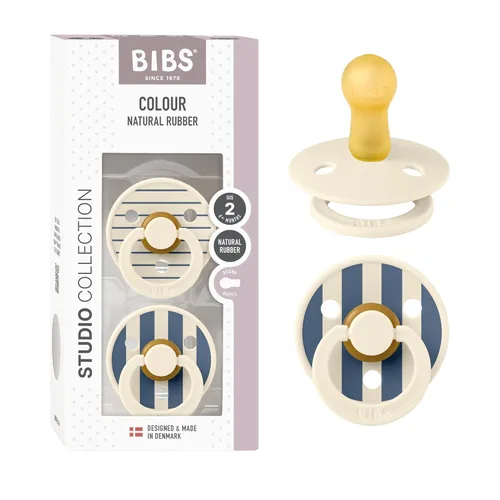 Vista 45 de BIBS - Chupetes de bebé, juego de 2 Studio Chupete redondo con tetina de goma natural sin BPA Chupete de látex libre de BPA Fabricado