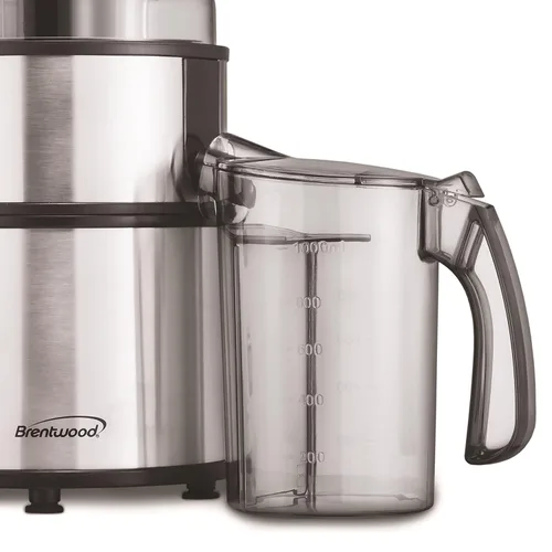 Vista 3 de Brentwood JC-500 Extractor de jugo de 2 velocidades 700w con tarro graduado, acero inoxidable
