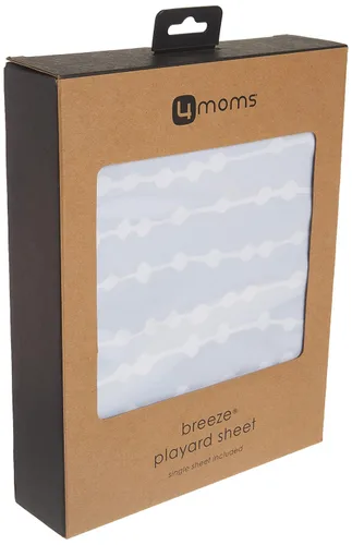 Vista 4 de 4moms Breeze - Sábanas de corral, lavables a máquina, suaves, de felpa, tela impermeable, cuentas grises