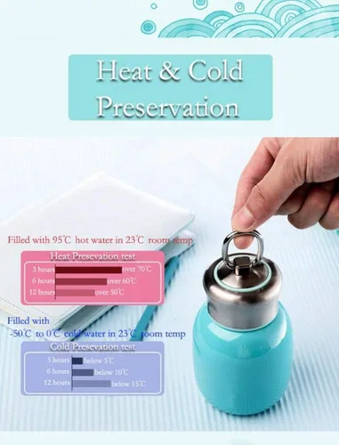 Vista 5 de Mini botella de agua de acero inoxidable de 7 onzas, mini botella de agua aislada al vacío de 6.8 fl oz a prueba de fugas, vaso deportivo, botella