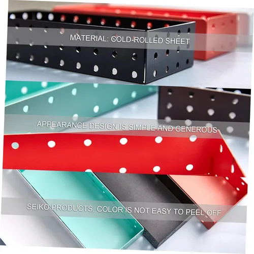 Vista 9 de USHOBE 2pcs Box Storage Box Dresser Tray Bandejas Decorativas Plate Entryway Drawer Dividers Trays Metal Tray Tableware Case Stationery Office Cold