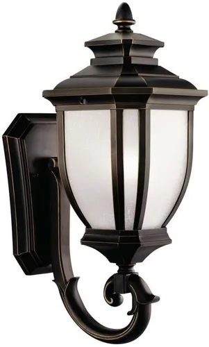 Vista 9 de Kichler Salisbury - Lámpara de pared para exteriores de 10.25 pulgadas con vidrio de lino blanco en bronce frotado