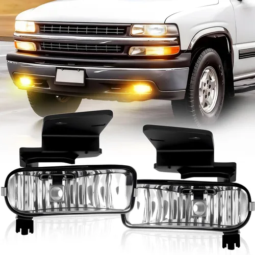 Luces antiniebla compatibles con Chevy Silverado 1500 2500/2001 2002 Silverado 1500HD 2500HD 2500HD 3500/2000-2006 Tahoe Suburban 1500 2500 (lente