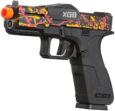 Vista 4 de Poseidon CSI XG8 - Pistola de aire comprimido de aluminio con respaldo de gas, anodizada en color rojo/naranja/negro