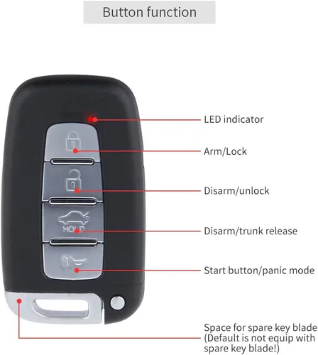 Vista 2 de EASYGUARD EC003N-K - Sistema de alarma para automóvil sin llave, paquete de entrada remota del motor para parar y bloquear automáticamente la puerta